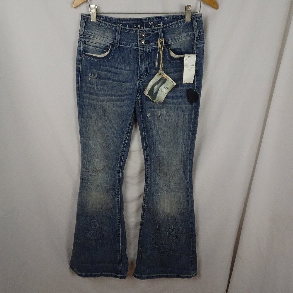 Y2K Vintage Sears Industrial Cotton Fit & Flare Juniors Jeans Size 9